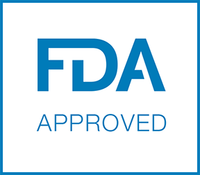 Image of FDA Approved logo in blue